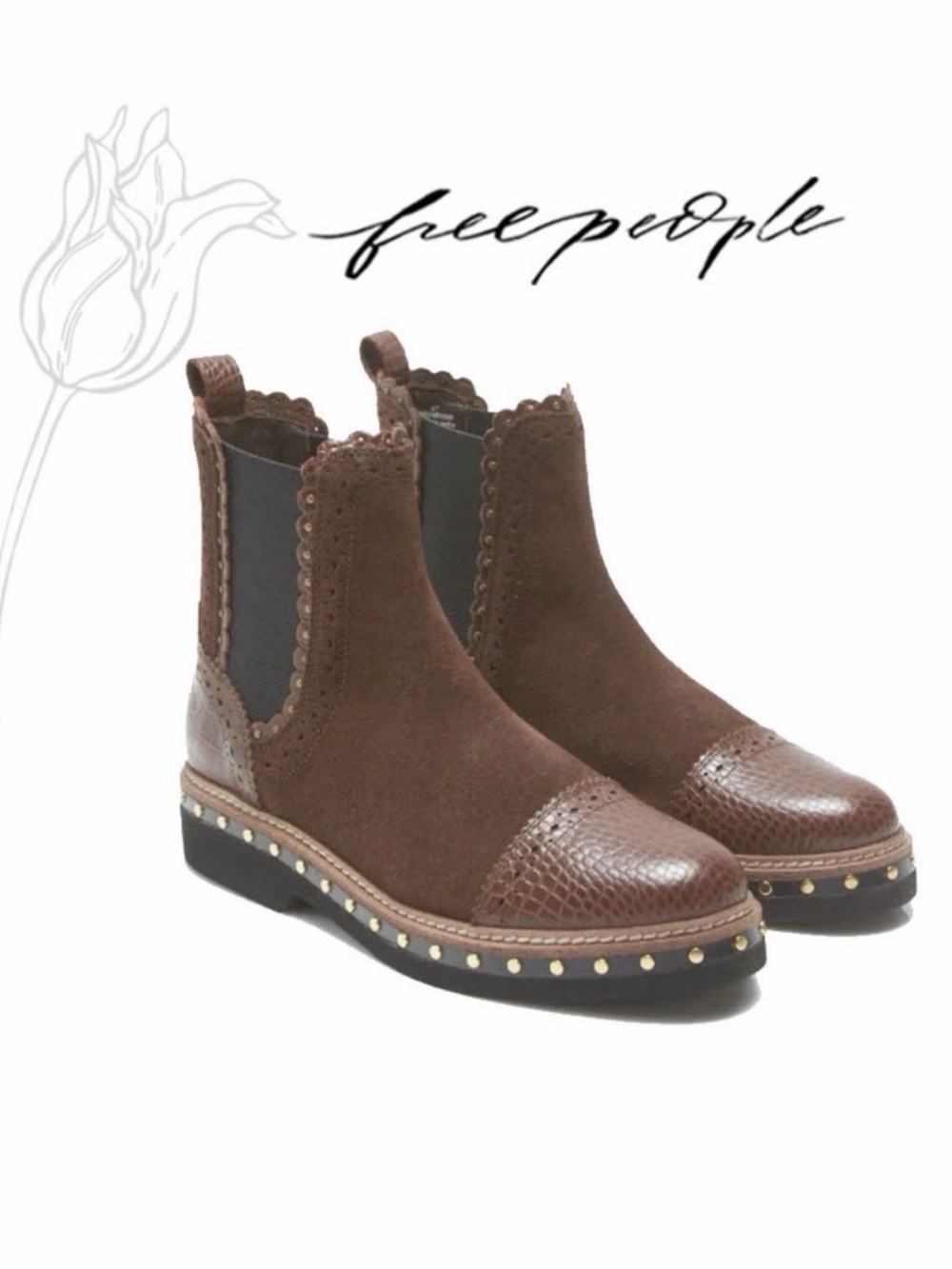 FREE PEOPLE Atlas Studded Chelsea Bootie